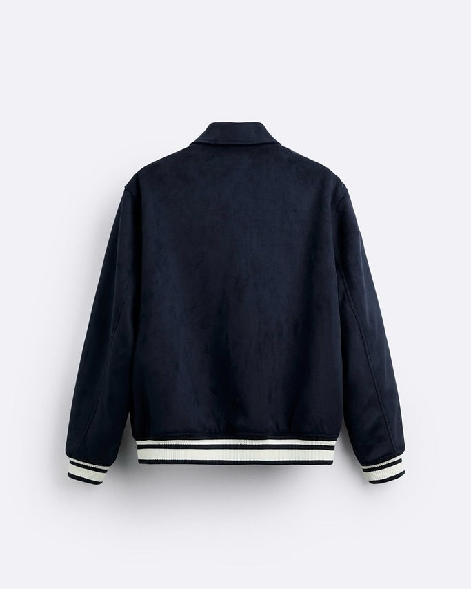 ZR Men Varsity Baseball Blue Jacket