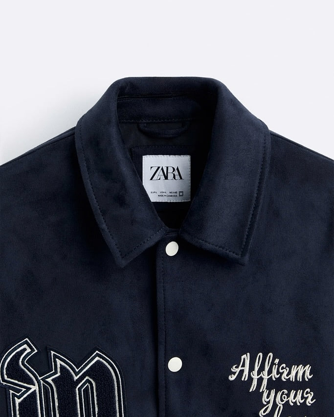 ZR Men Varsity Baseball Blue Jacket